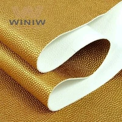 Golden Texture Leatherette Upholstery Material Sewing Craft For Ball Pu Coated Leather